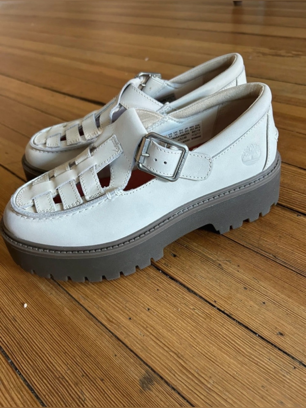 Timberland Women's Stone Street Platform Buckle Shoes Fisherman Cage Size 6.5/7